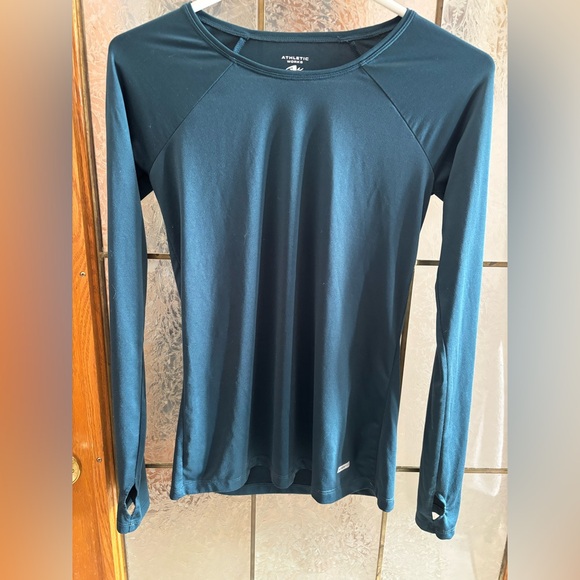 2 ATHLETIC WORKS PURPLE AND GREEN LONG SLEEVE TOPS 15” PTP - Picture 8 of 10